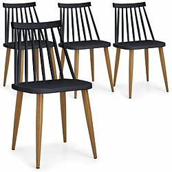 Paris Prix Lot de 4 Chaises Scandinaves Estelle 77cm Noir