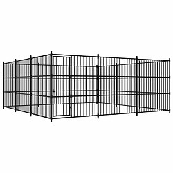 Helloshop26 Chenil extérieur cage enclos parc animaux chien d'extérieur pour chiens 450 x 450 x 185 cm 02_0000357