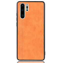 Wewoo Coque Pour Huawei P30 Pro Antichoc Peau de vache à coudre Motif PC + PU + TPU Case Orange