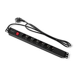 Power strip for RACK 1U 16A, PDU, 6xSCHUKO, 2m