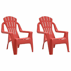 Maison Chic Lot de 2 Chaises de jardin,Fauteuil d'extérieur pour enfants rouge 37x34x44 cm PP -MN82850