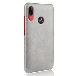 Avis Wewoo Coque Rigide Pour Motorola Moto E6 Plus antichoc PC Texture + Litchi Gris