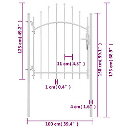 Acheter vidaXL Portail de jardin Acier 1 x 1,75 m Blanc