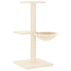 vidaXL Arbre à chat avec griffoirs en sisal crème 72 cm