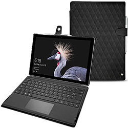 Housse cuir Microsoft Surface Pro (2017) - Seconde peau - Noir - Couture ( Nappa - Black ) - NOREVE