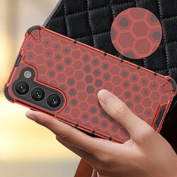 Avizar Coque pour Galaxy S23 Antichoc Coins Renforcés Design Nid d'Abeille Rouge pas cher