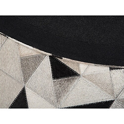 Beliani Tapis en cuir gris/noir d 140 cm KIRKLAR pas cher