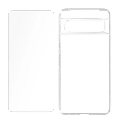 Avizar Coque pour Google Pixel 8 Pro Silicone Gel et Verre Trempé 9H Transparent