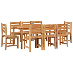 Avis Salle à dîner de jardin 9 pcs,Table et chaise à manger Bois de teck solide -MN21855