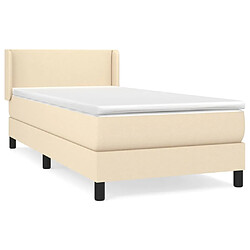 Maison Chic Structures de lit + matelas,Lit à sommier tapissier avec matelas Crème 80x200 cm Tissu -MN66130