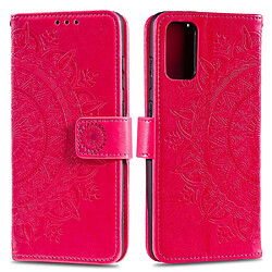 Etui en PU fleur rose pour votre Samsung Galaxy A41