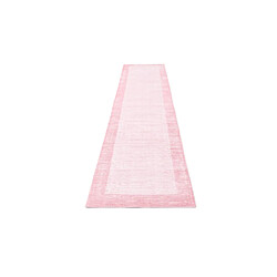 Avis Vidal Tapis de couloir en laine 396x81 rose Darya