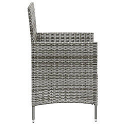 Maison Chic Mobilier à dîner 3 pcs de jardin - Ensemble table et chaises d'extérieur - Salon/Mobilier de jardin classique et coussins Résine tressée Gris -MN62840 pas cher