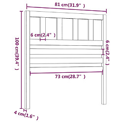 Acheter vidaXL Tête de lit Gris 81x4x100 cm Bois massif de pin