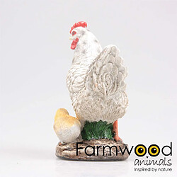 Avis Farmwood Animals Poule avec poussins en résine 15 x 11 x 20 cm blanc.