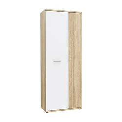 Armoire a chaussures style contemporain decor chene sonoma et blanc mat - L 69 cm pas cher