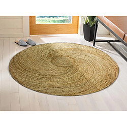 Vente-Unique Tapis rond 100% jute - Tressage spirale - D. 200 cm - Naturel - KESIA