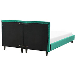 Beliani Lit double en tissu vert foncé 140 x 200 cm FITOU pas cher