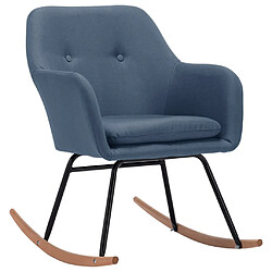 Maison Chic Chaise à bascule | Fauteuil Relax, design moderne Bleu Tissu -GKD74965