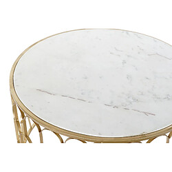 Acheter Pegane Table d'appoint en marbre et fer coloris blanc / doré - diamètre 87 x hauteur 51 cm