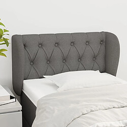 Maison Chic Tête de lit scandinave avec oreilles,meuble de chambre Gris foncé 83x23x78/88 cm Tissu -MN39401