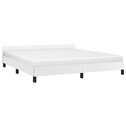 Avis Maison Chic Lit adulte - Cadre Structure de lit avec tête de lit Contemporain Blanc 160x200 cm Similicuir -MN34523