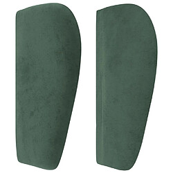 Avis vidaXL Tête de lit avec oreilles Vert foncé 93x23x78/88 cm Velours