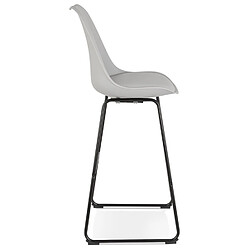 Acheter Alterego Tabouret de bar 'CHOKO' gris et pieds en métal noir