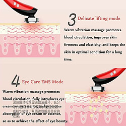 Avis Chrono Instrument de beauté du visage à ultrasons réglable à 5 vitesses EMS sortie de désintoxication du visage à micro-courant laveur de visage masseur facial(Rouge)