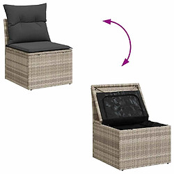 Acheter vidaXL Salon de jardin 2 pcs avec coussins gris clair polyrotin acacia