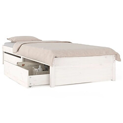 Maison Chic Lit adulte - Cadre de lit avec tiroirs,Structure du lit Contemporain Blanc 90x190 cm Simple -MN44835