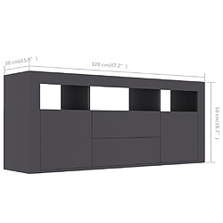 vidaXL Meuble TV Gris 120x30x50 cm Bois d'ingénierie pas cher