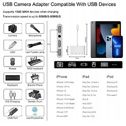 Avis GUPBOO Adaptateur iPhone Lightning vers 2 x USB HDMI JACK,JL453