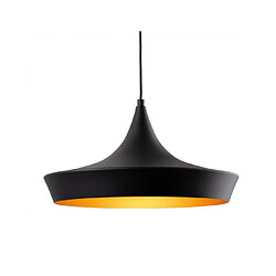 Luminaire Center Suspension Leo Noir avec Mat Doré à l'intérieur 1 ampoule 22cm