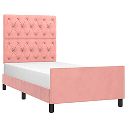 Avis Maison Chic Lit adulte - Cadre Structure de lit avec tête de lit Contemporain Rose 80x200 cm Velours -MN41364