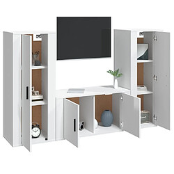 Avis Maison Chic Ensemble de meubles TV 3 pcs pour salon - Blanc brillant Bois d'ingénierie -MN92247