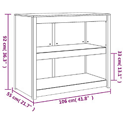 vidaXL Armoire de cuisine d'extérieur 106x55x92 cm bois de pin massif pas cher