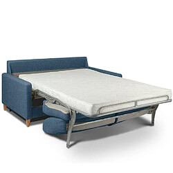 Avis Inside 75 Canapé convertible OGGETTO matelas 16 cm système express sommier lattes 120cm RENATONISI tweed bleu azur