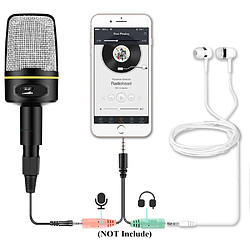 Avis Universal Microphone à condensateur 3,5 mm avec support à trépied Enregistrement audio pour PC Smartphone Microphone Streaming | Microphone