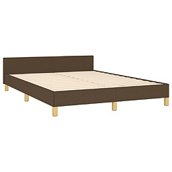 Acheter vidaXL Cadre de lit sans matelas marron foncé 140x200 cm tissu