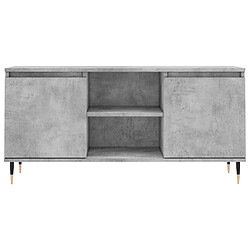 Maison Chic Meuble TV scandinave - Banc TV pour salon gris béton 104x35x50 cm bois d'ingénierie -MN90112 pas cher