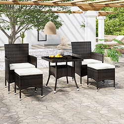 Maison Chic Mobilier à dîner de jardin 9 pcs,Table et chaises d'extérieur résine tressée et verre trempé -GKD171706