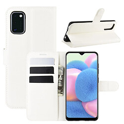 Etui en PU surface de litchi avec support blanc pour votre Samsung Galaxy A41