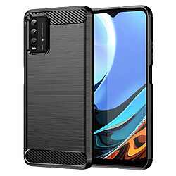 Coque en TPU anti-rayures, texture en fibre de carbone noir pour votre Xiaomi Poco M3/Redmi 9 Power/Note 9 4G (Qualcomm Snapdragon 662)/Redmi 9T