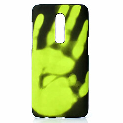 Wewoo Coque Rigide Étui décoloration avec capteur thermique Paste Skin + PC pour One Plus 6 Vert noir