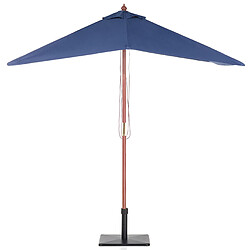 Beliani Parasol de jardin en bois avec toile bleu marine 144 x 195 cm FLAMENCO pas cher