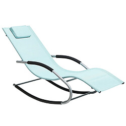 BELIANI CARANO - Chaise longue à bascule Métal Vert menthe