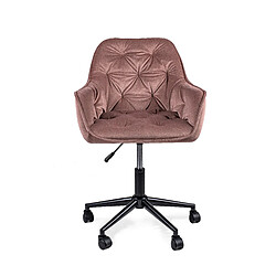 Vivaldi Fauteuil Pivotant MILAN 2 Rose Velours 