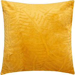 Coussin Déhoussable Feuille 3D 40x40cm Ocre