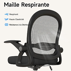 Acheter RATTANTREE Chaise de Bureau avec Accoudoir Relevable, Fauteuil de Bureau avec Soutien Lombaire, Siège Bureau avec Repose-Pieds, Noir